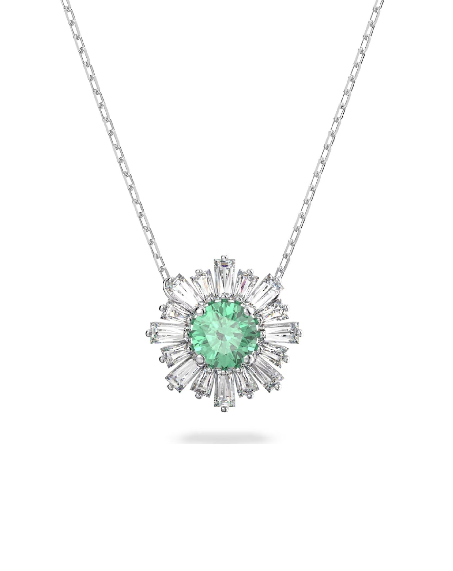 Swarovski 5642963 Swarovski SUNSHINE White Tone/Green Pendant Necklace Necklaces