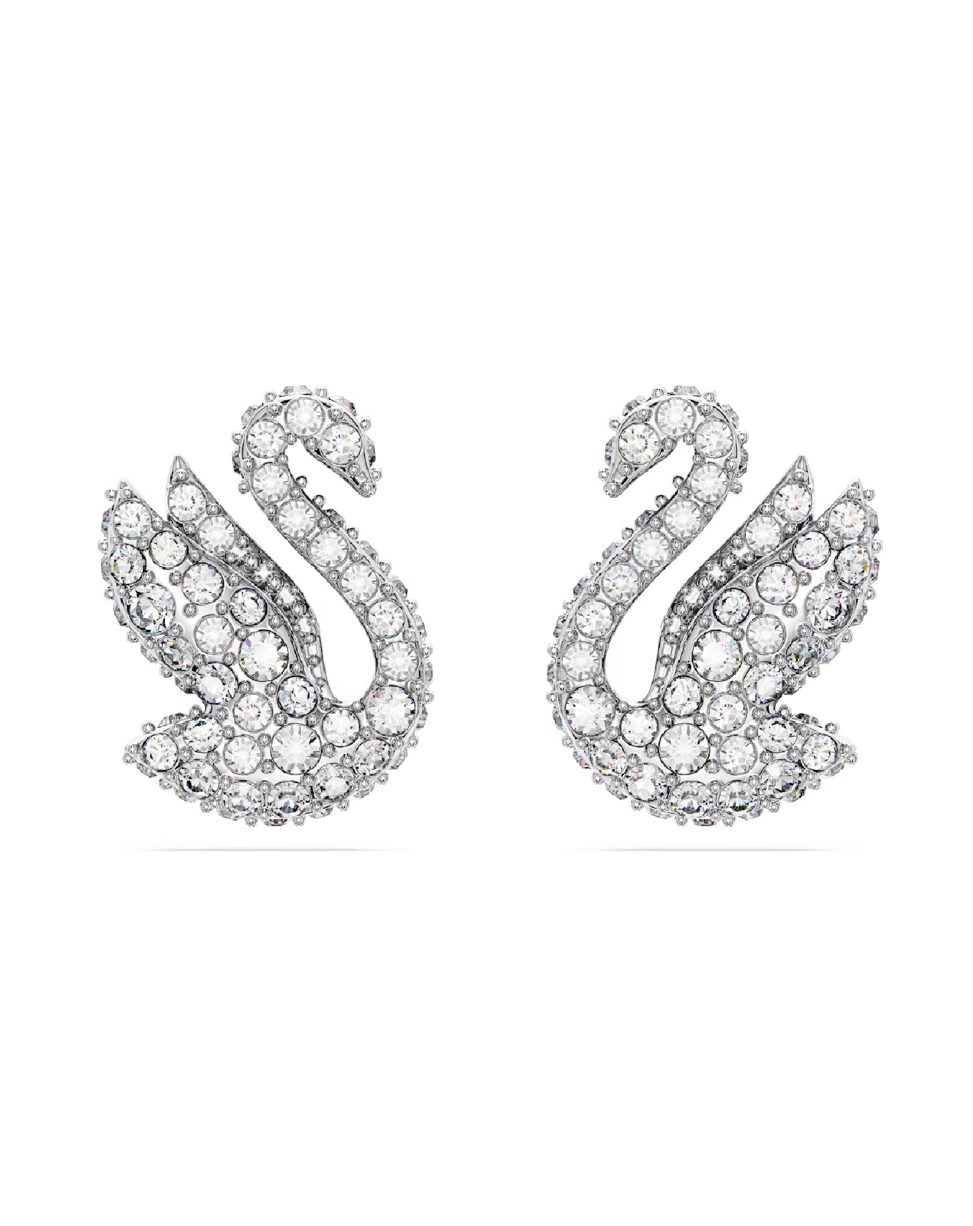 Swarovski Iconic Swan Drop Earrings - Silver