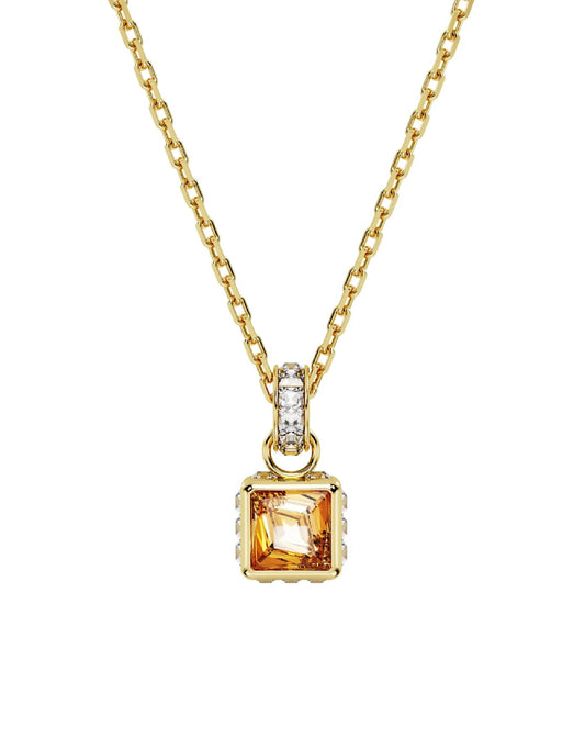 Swarovski 5648749 Swarovski STILLA Yellow Gold Tone Necklace, SQUARE CUT Necklaces