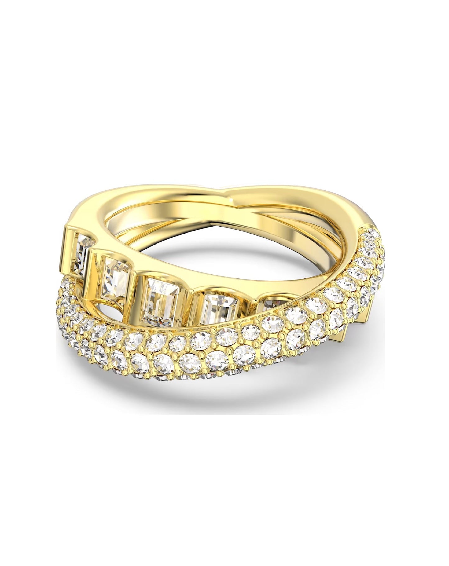 Swarovski 5661057 Swarovski ROTA Cocktail RING, Yellow Gold Tone, Size 52 Rings