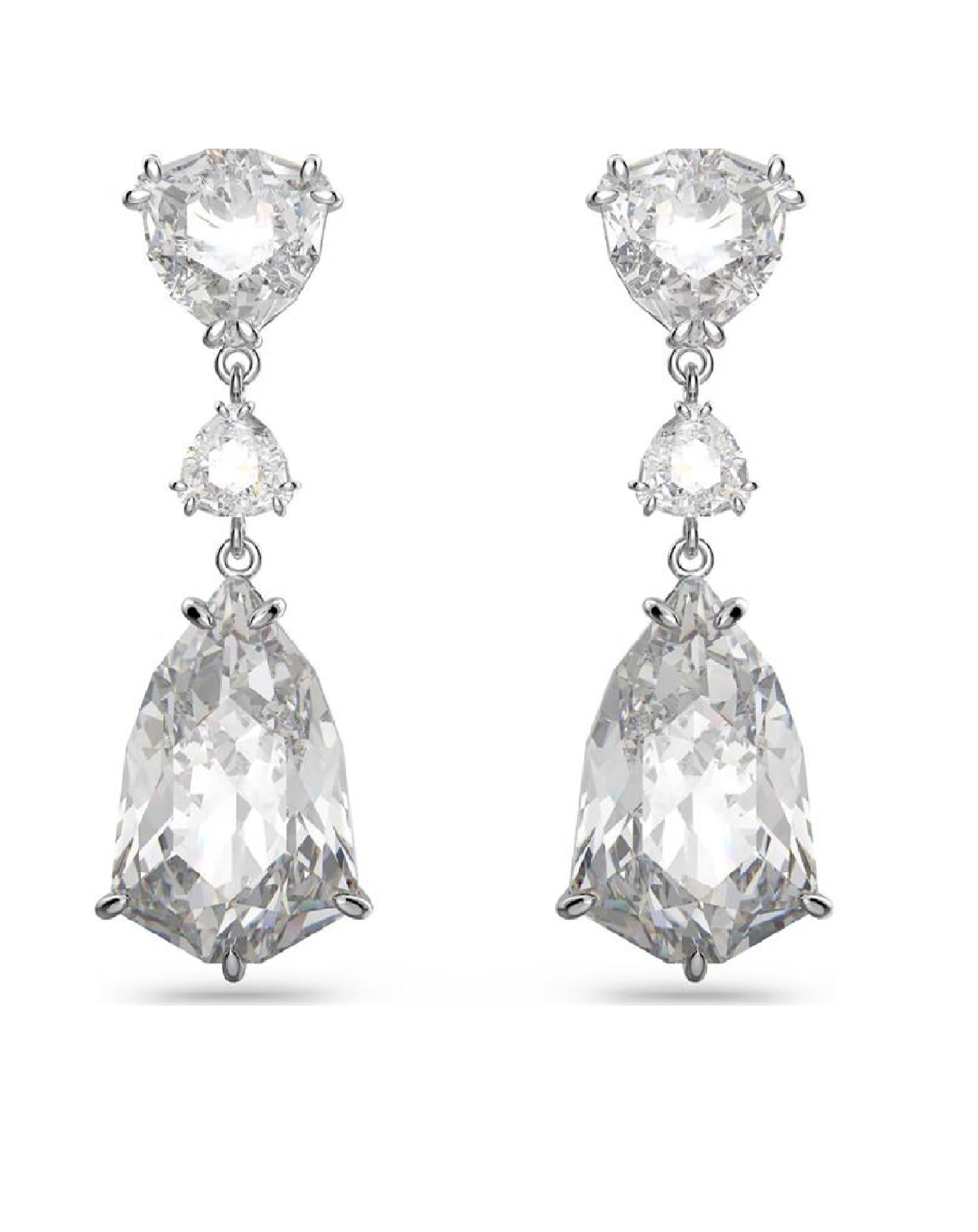 Swarovski 5652038 Swarovski Mesmera Drop EARRINGS, White Tone, Round Cut Earrings