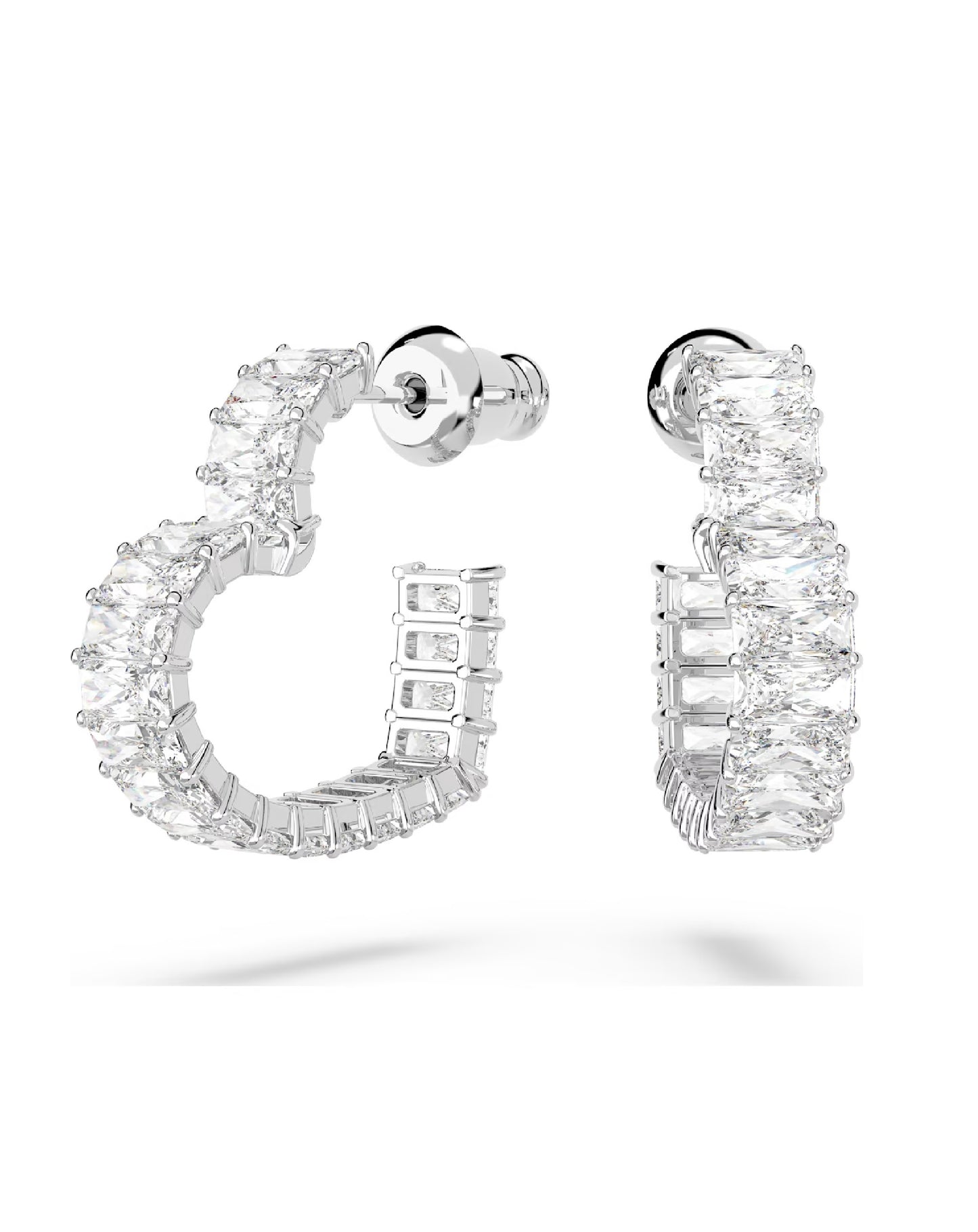 Swarovski 5653170 Swarovski Matrix HOOP Earrings, Rhodium Plated Earrings