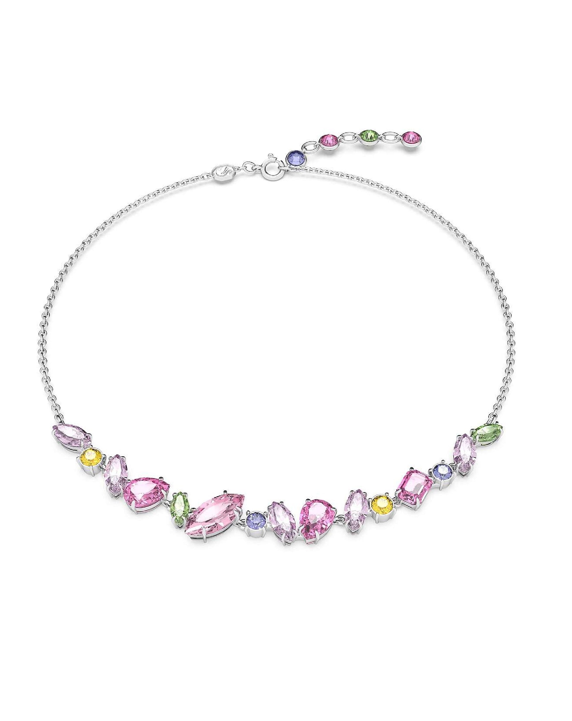 Swarovski 5658398 Swarovski Gema Collection lll Necklace, Rhodium Plated Multicolored Necklaces