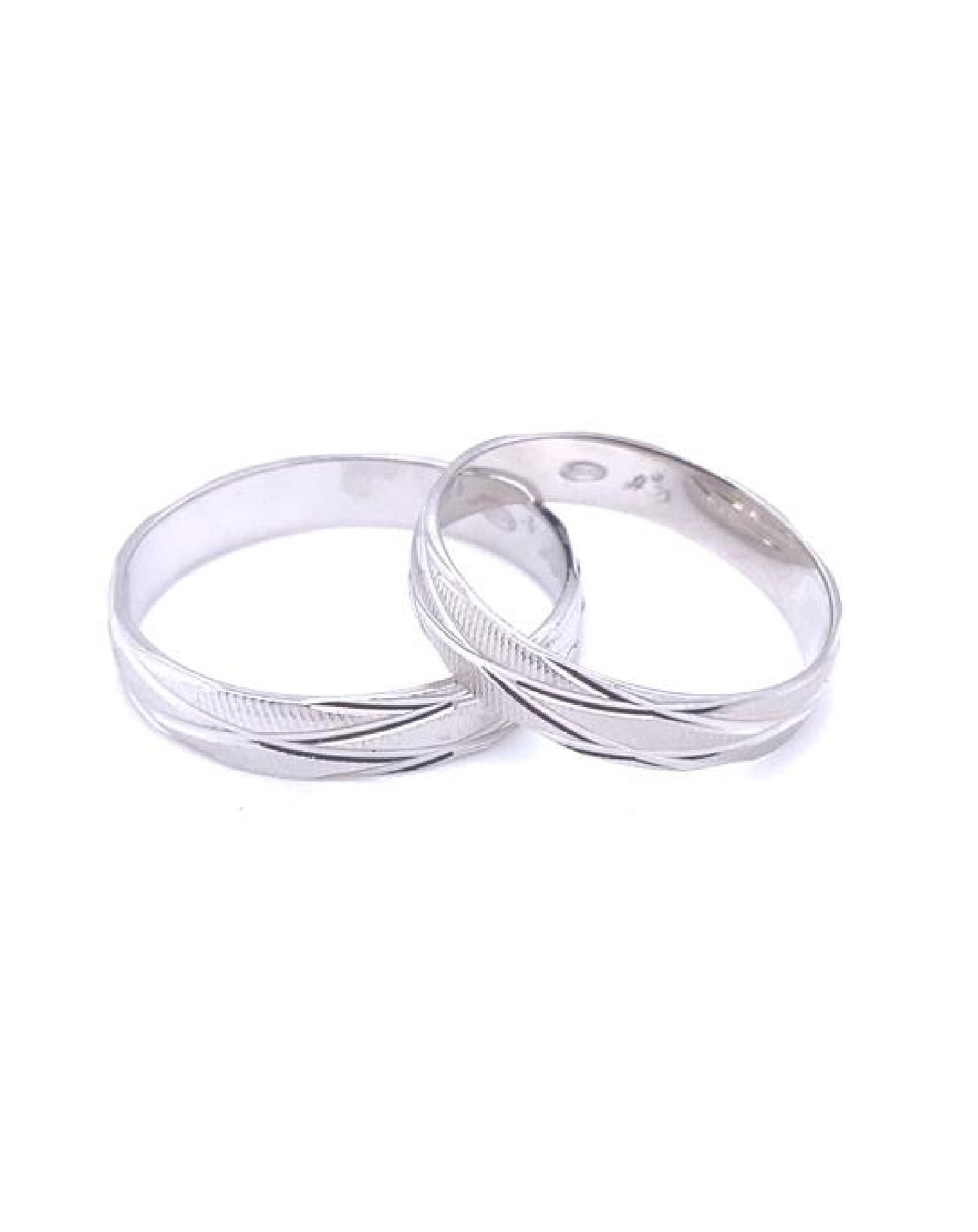Gold 18 Kt White Gold Wedding Ring Bands Jewelry