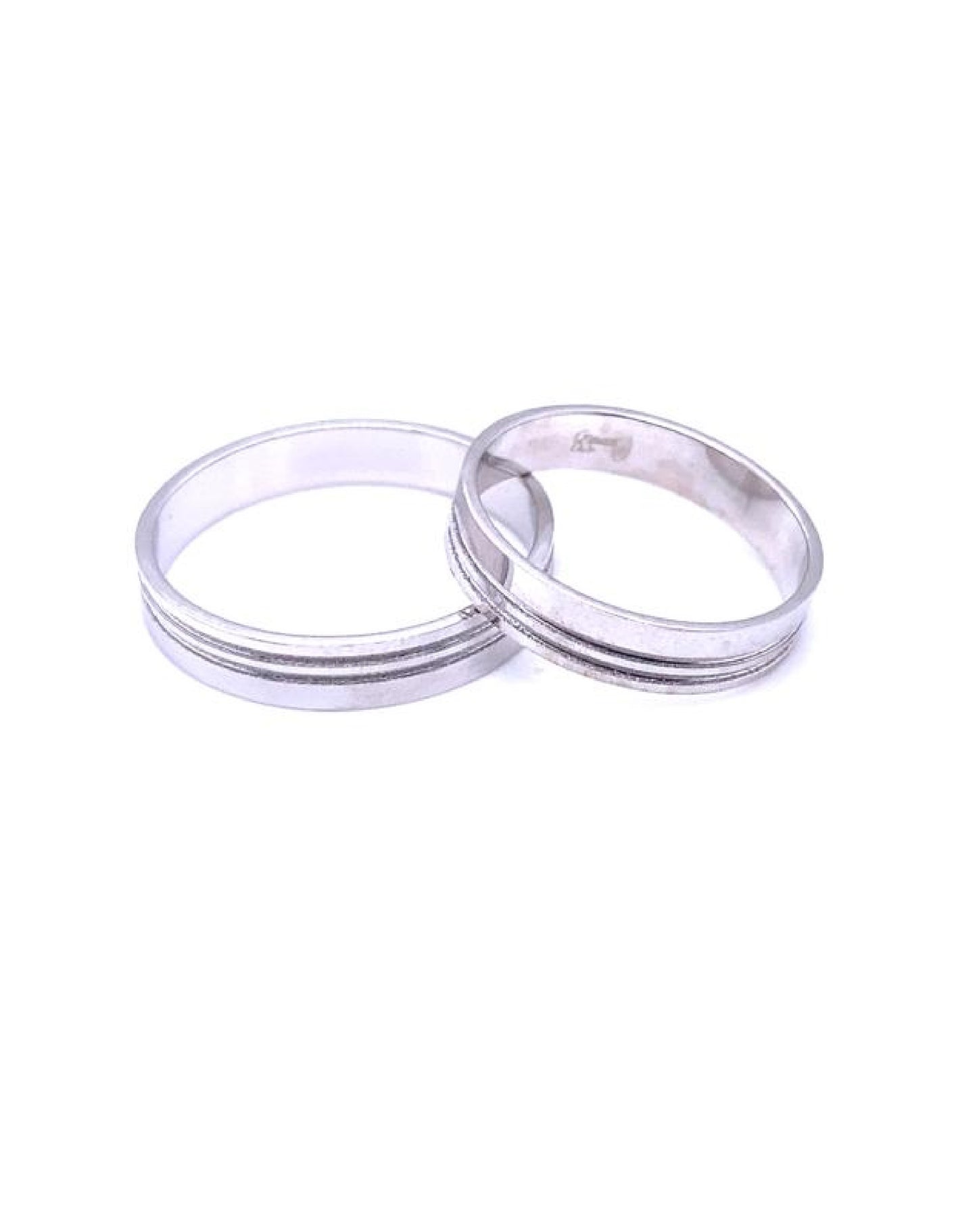 Gold 18 Kt White Gold Wedding Ring Bands Jewelry