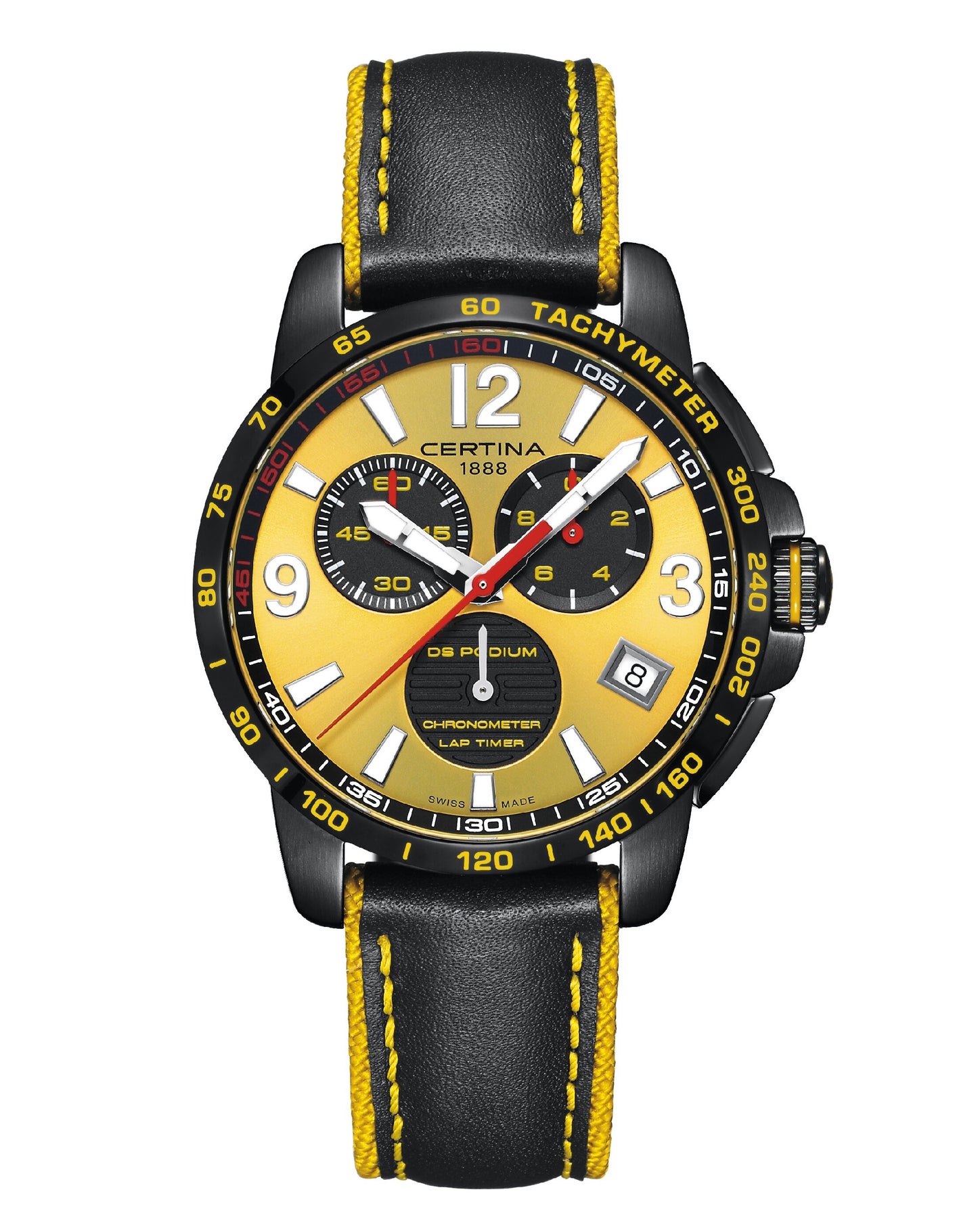 Certina C034.453.36.367.00 Certina DS PODIUM Lap Timer YELLOW Dial Watch