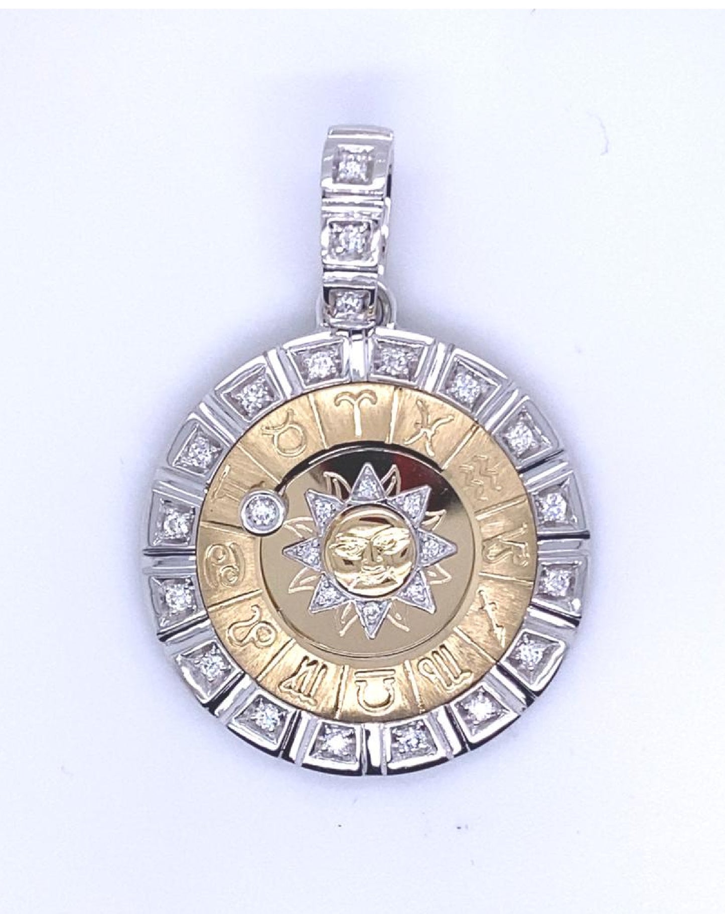 Diamonds 18 Kt Yellow Gold Horoscope Diamond Pendant Necklaces