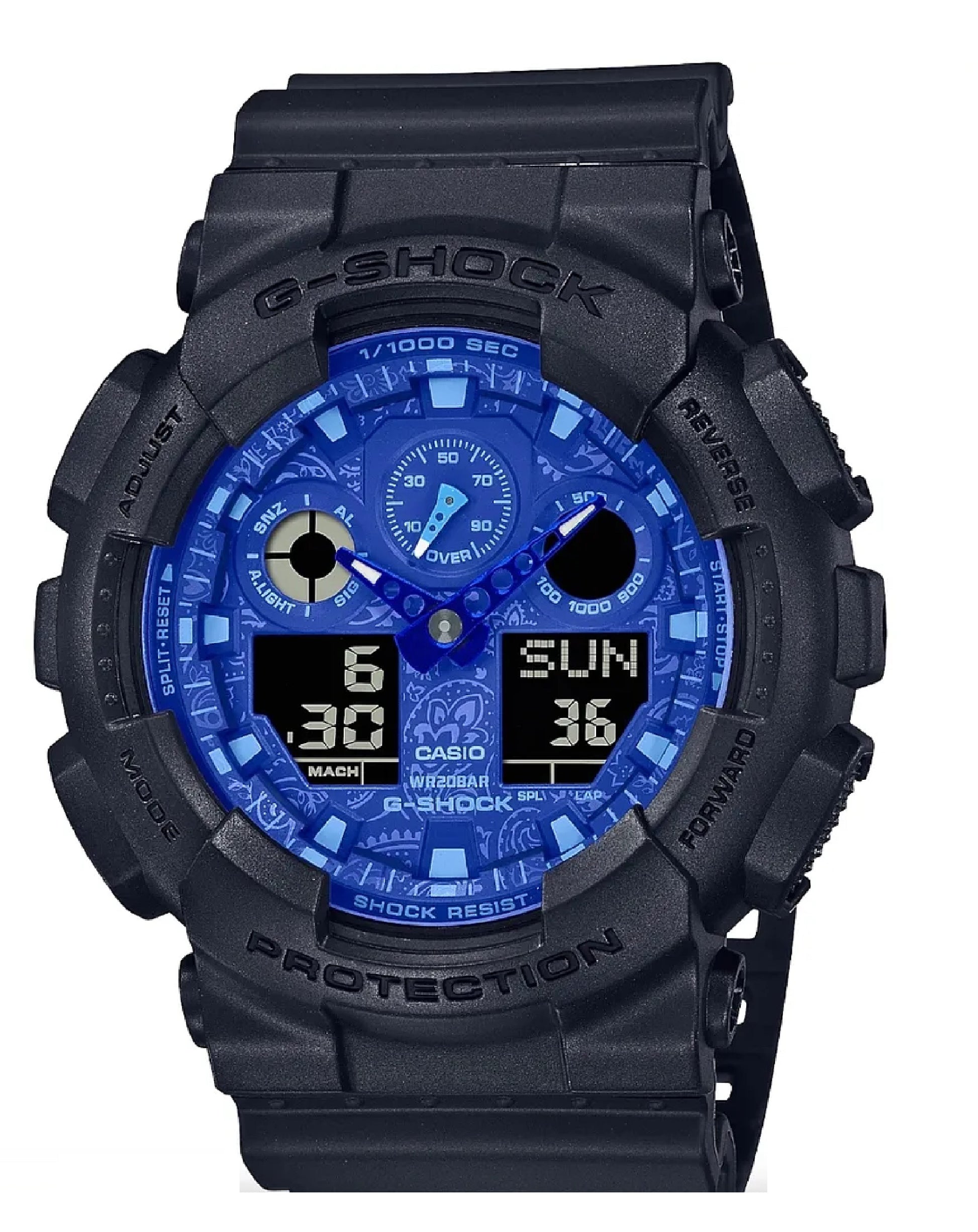 Casio GA-100BP-1AER CASIO G-SHOCK, Blue Dial, Quartz Watch