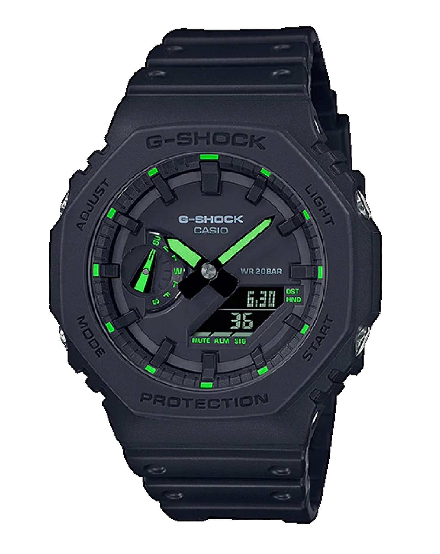 Casio GA-2100-1A3ER Casio G-SHOCK, Black Dial, Carbon Watch