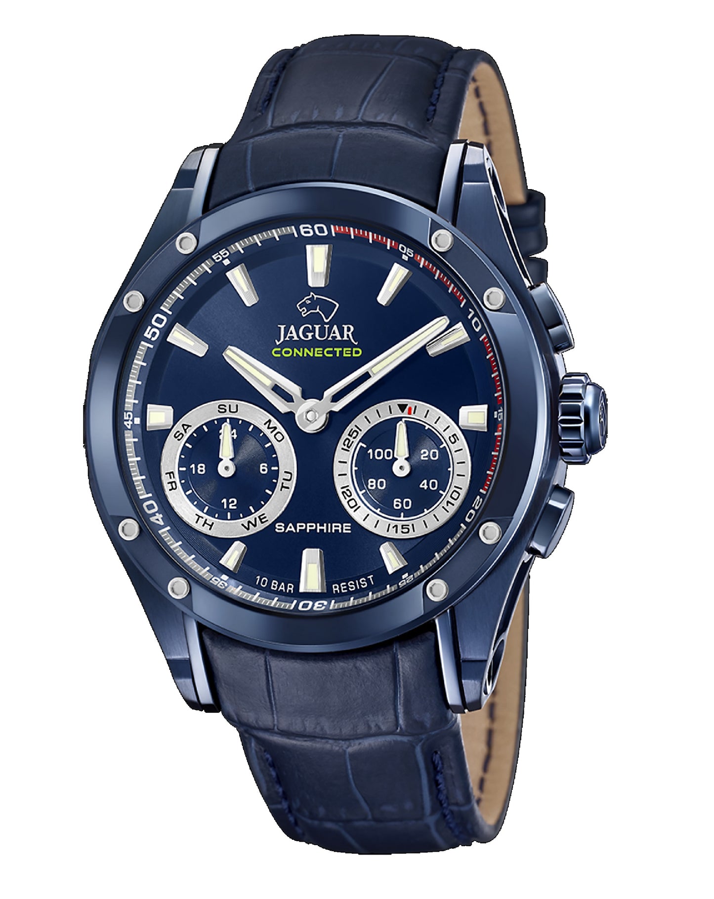 Jaguar J961/1 Jaguar Hybrid Stay Connected Blue Dial/Blue Pvd Case SWISS MADE Watch