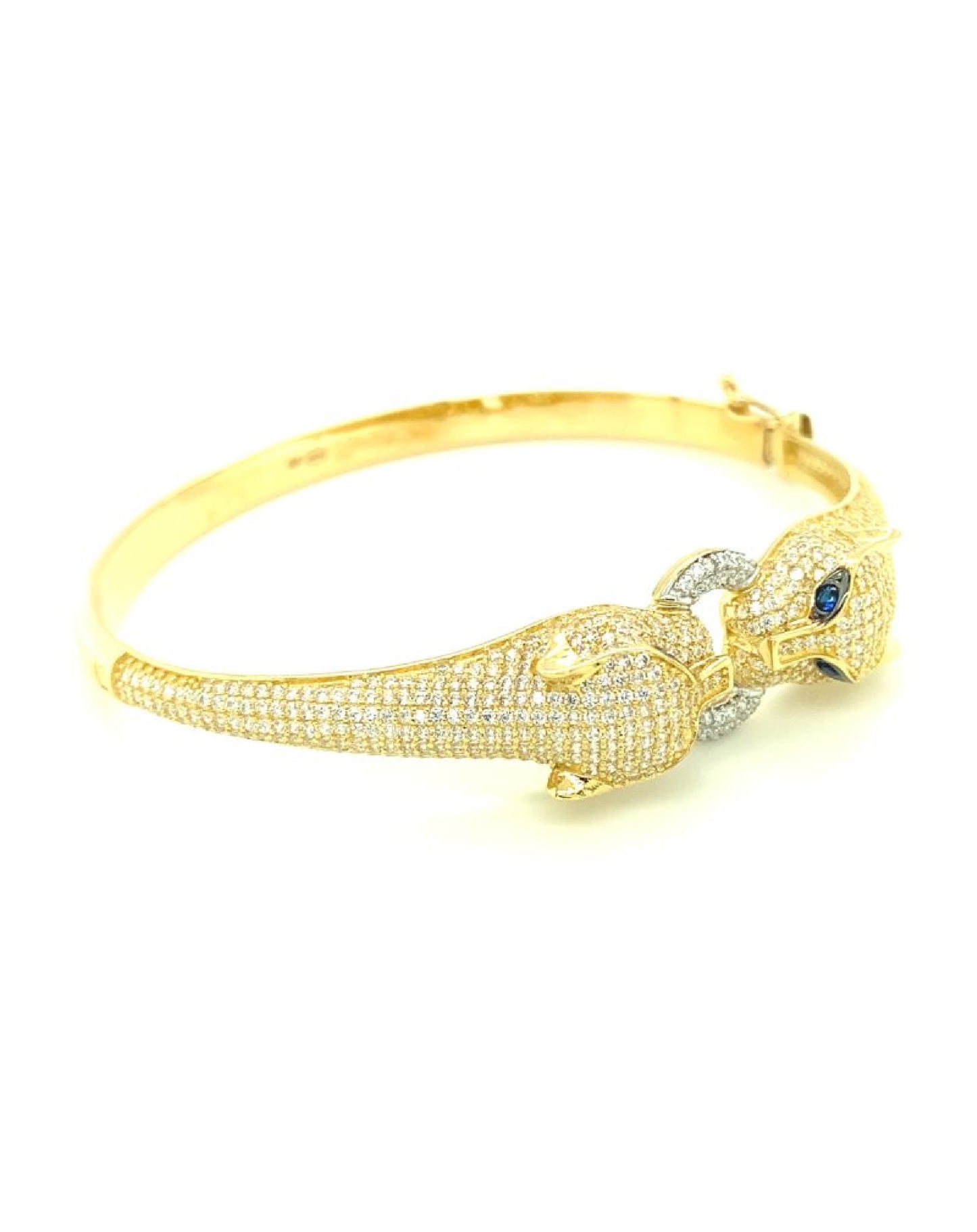 Gold 18 Kt Yellow Gold Panther Bangle Jewelry