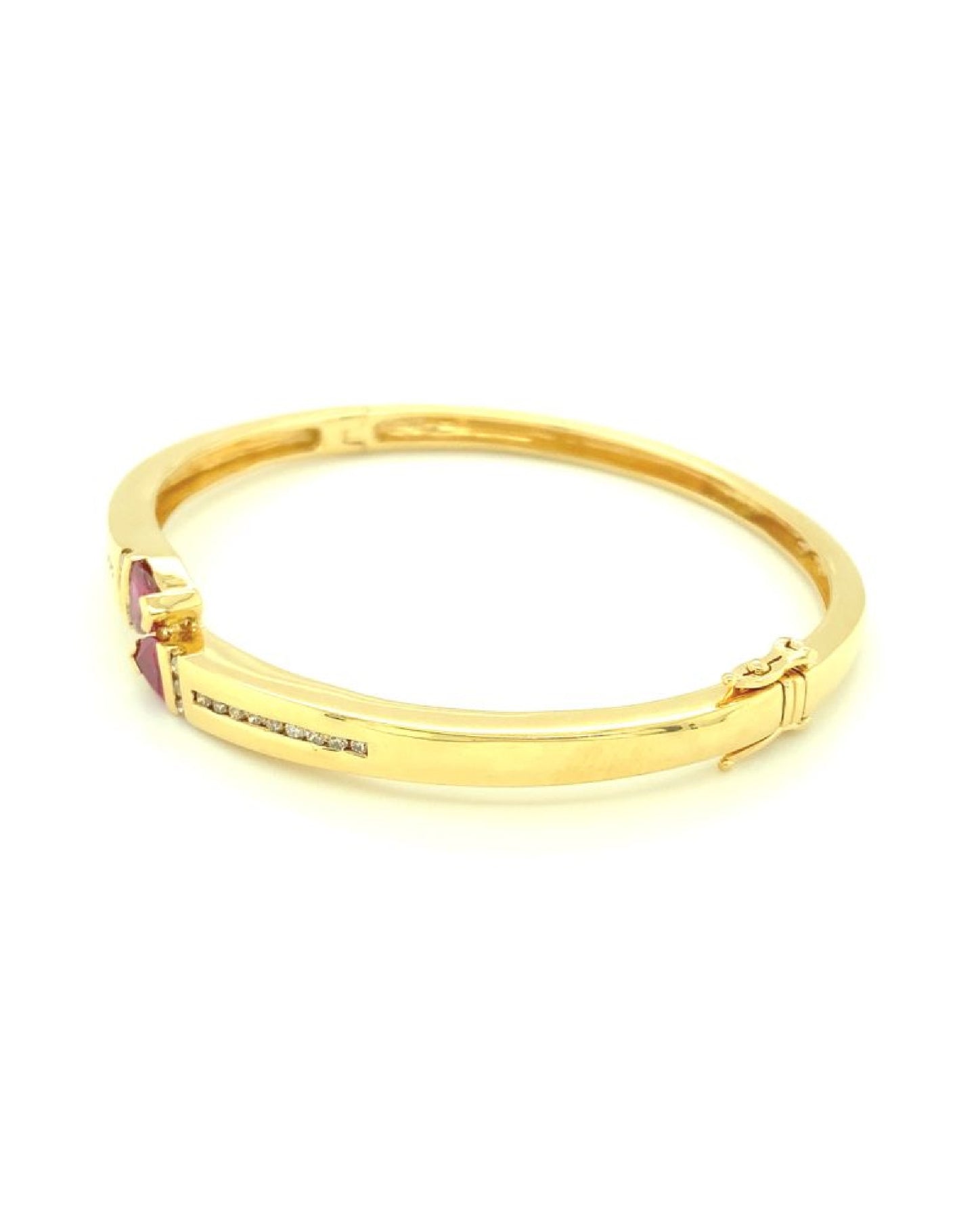 Diamonds Yellow gold Ruby Diamond Bangle, 1.00 CT+0.34 CT Jewelry