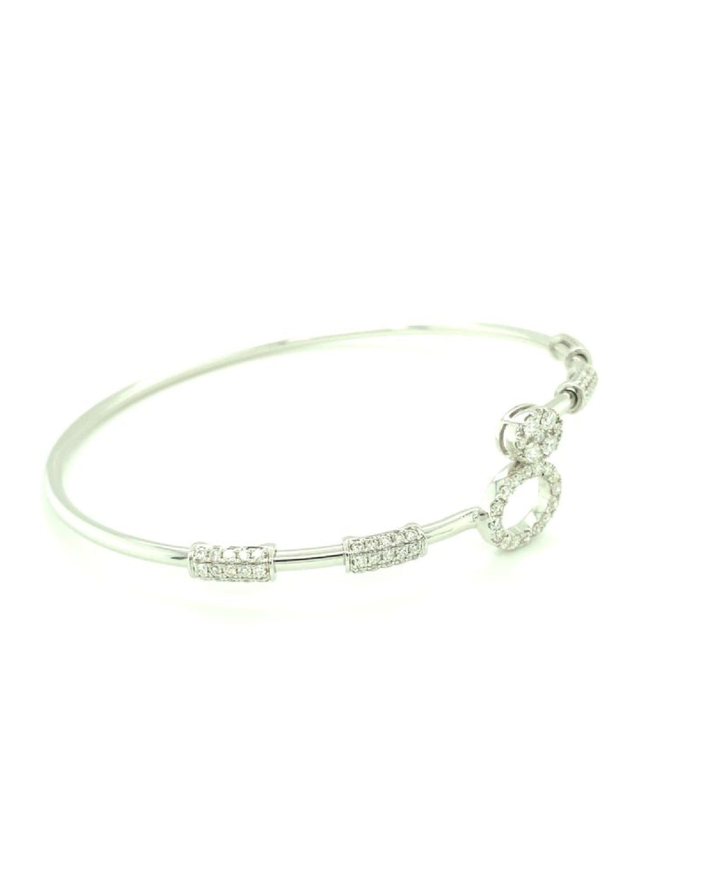 Diamonds 14 Kt White Gold Diamond Bangle Jewelry