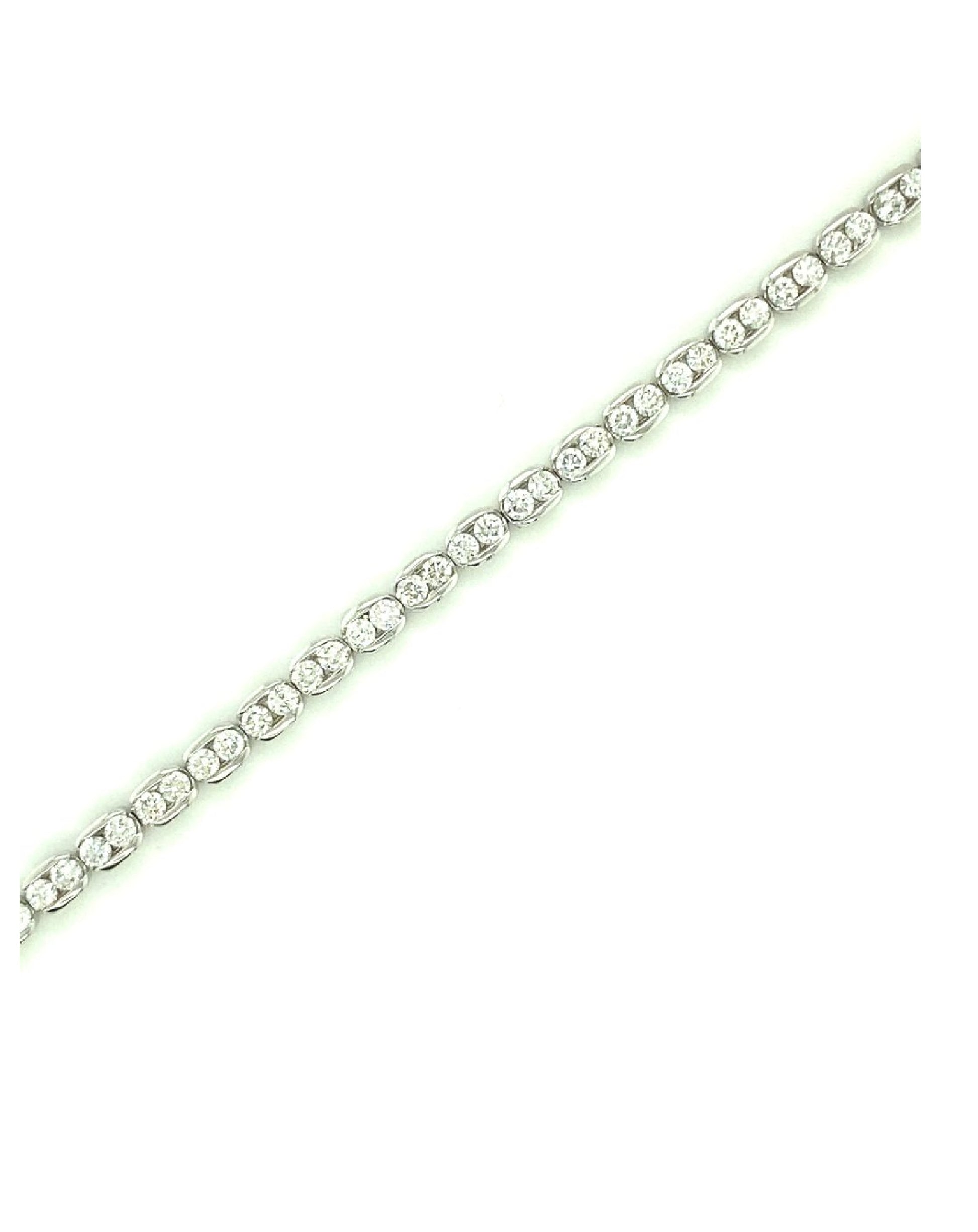 Diamonds 14 Kt White Gold Matt Diamond Bracelet Bracelets