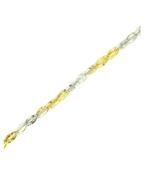 Diamonds 18 Kt 2 Tone circle Gold Bracelet Bracelets