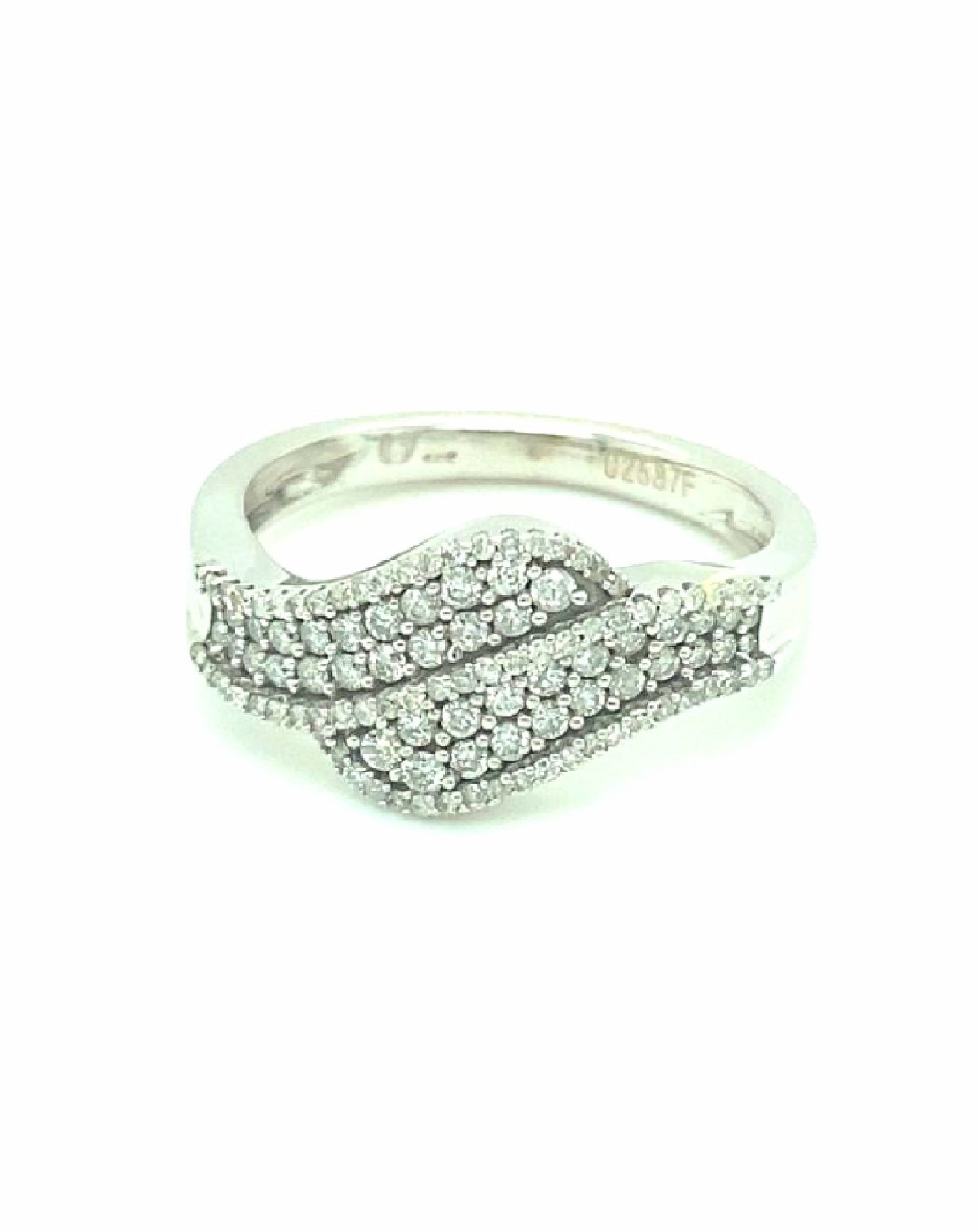 Diamonds Double Waves Diamond Ring, 0.51 CT Rings