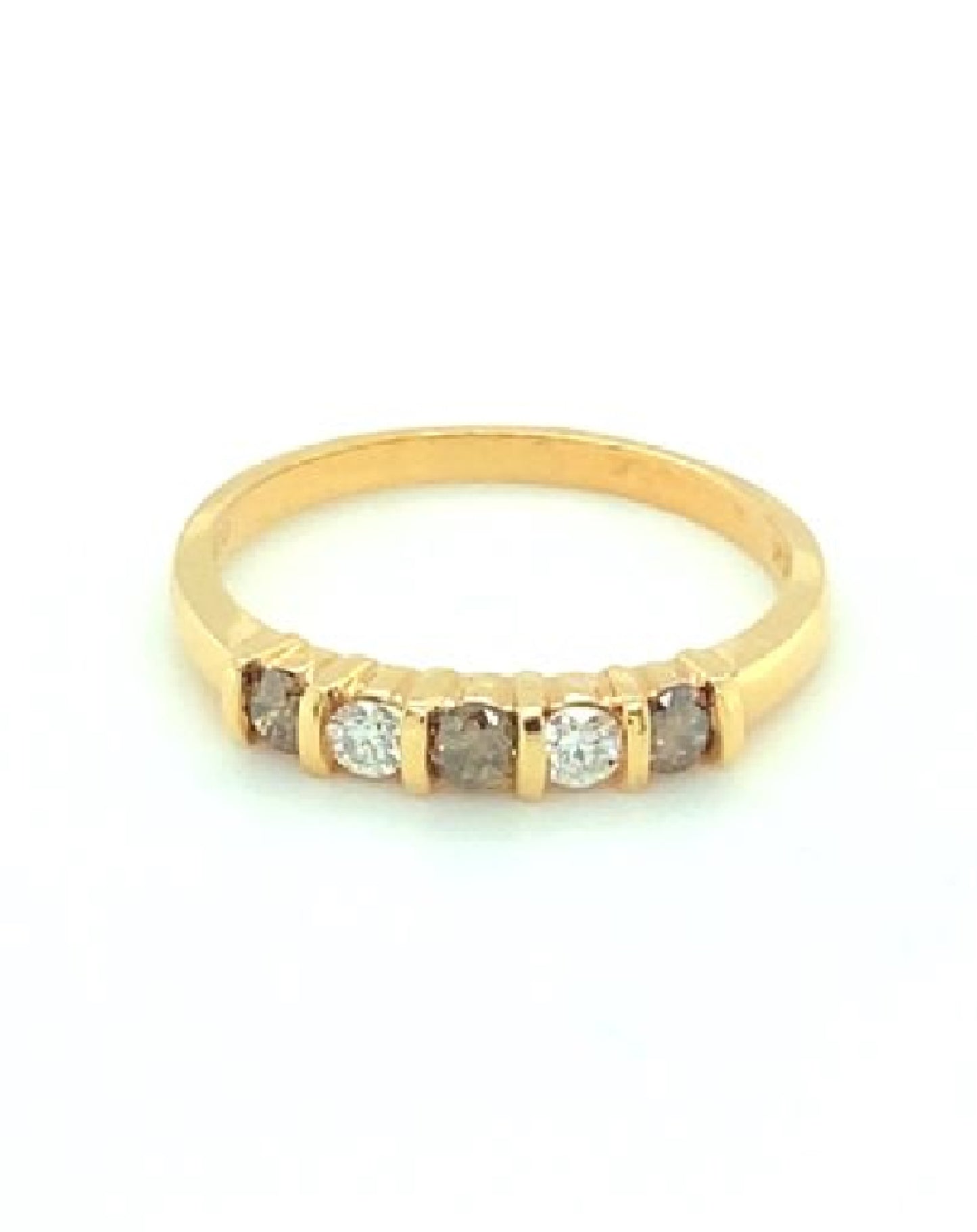 Diamonds 14 Kt Rose Gold 5 Diamond Band Rings