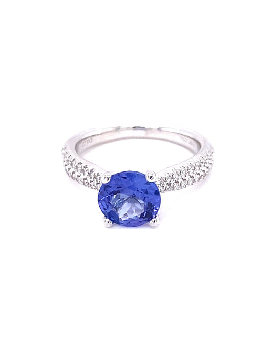 Diamonds Round Amethyst Semi-Precious Majestic Diamond Ring Rings