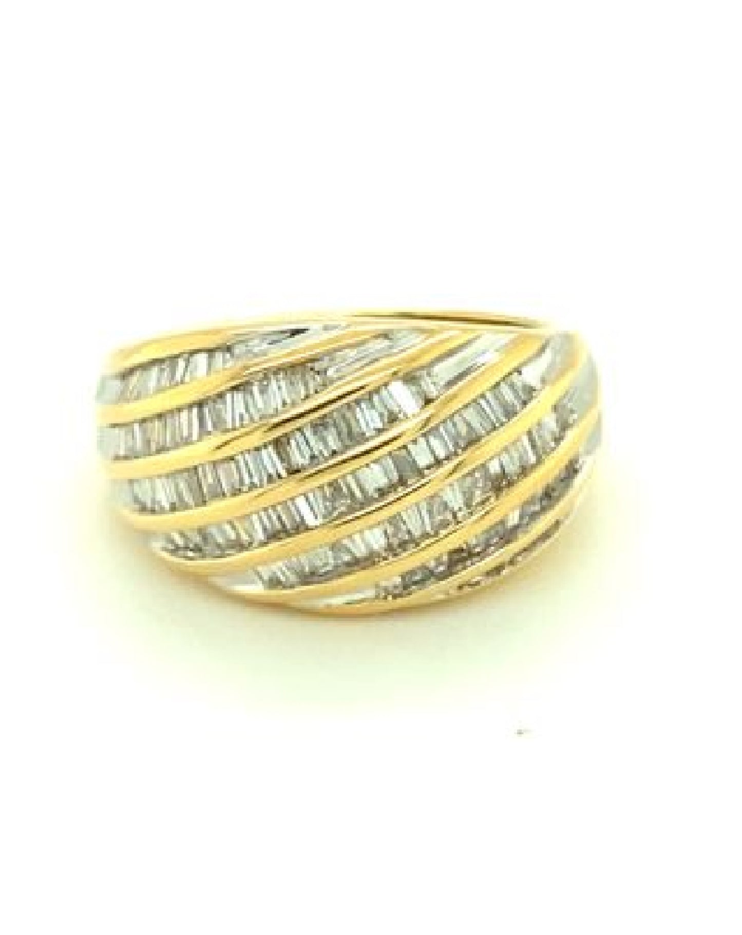 Diamonds 18 Kt Yellow Gold Unique Baguette Diamond Ring Rings