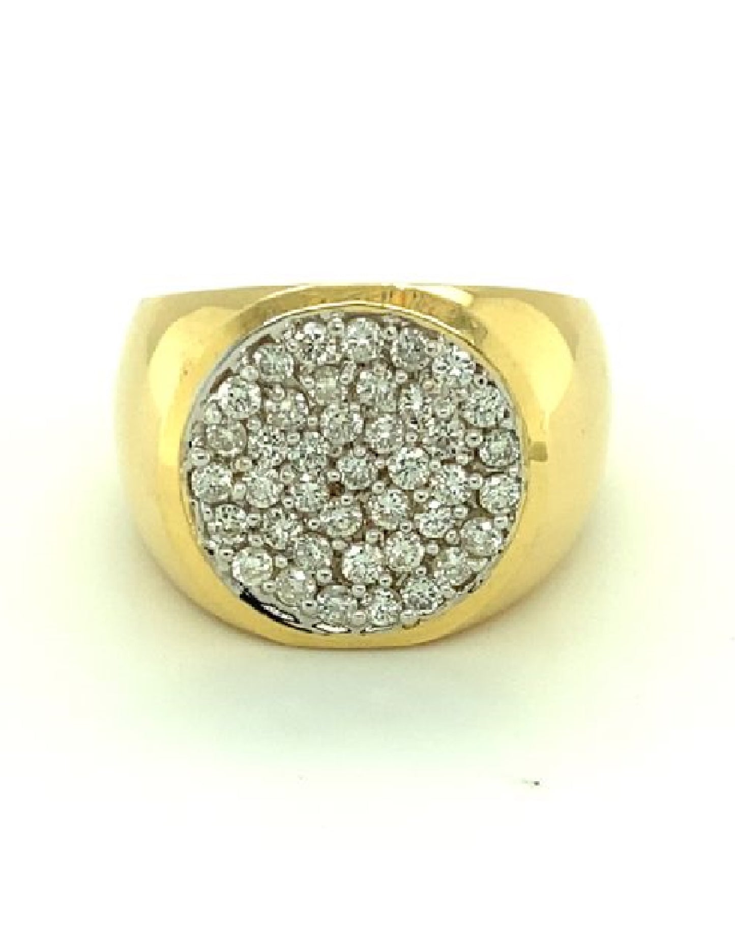 Diamonds 14 Kt Yellow Gold Men's Diamond Ring Rings