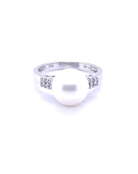 Diamonds White Pearl Stone Diamond Ring Rings