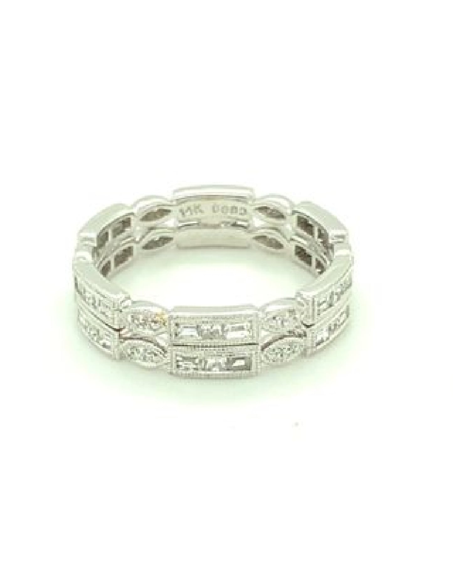 Diamonds 14 Kt White Gold Diamond Band Rings