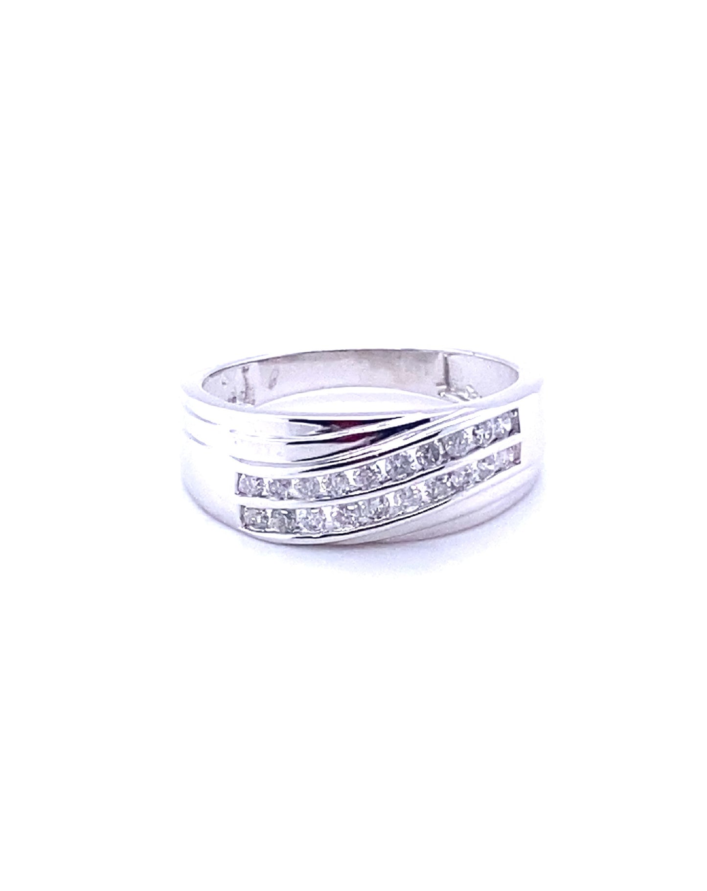 Diamonds Channel Setting 2 Rows Diamond Ring, 0.53 CT Rings