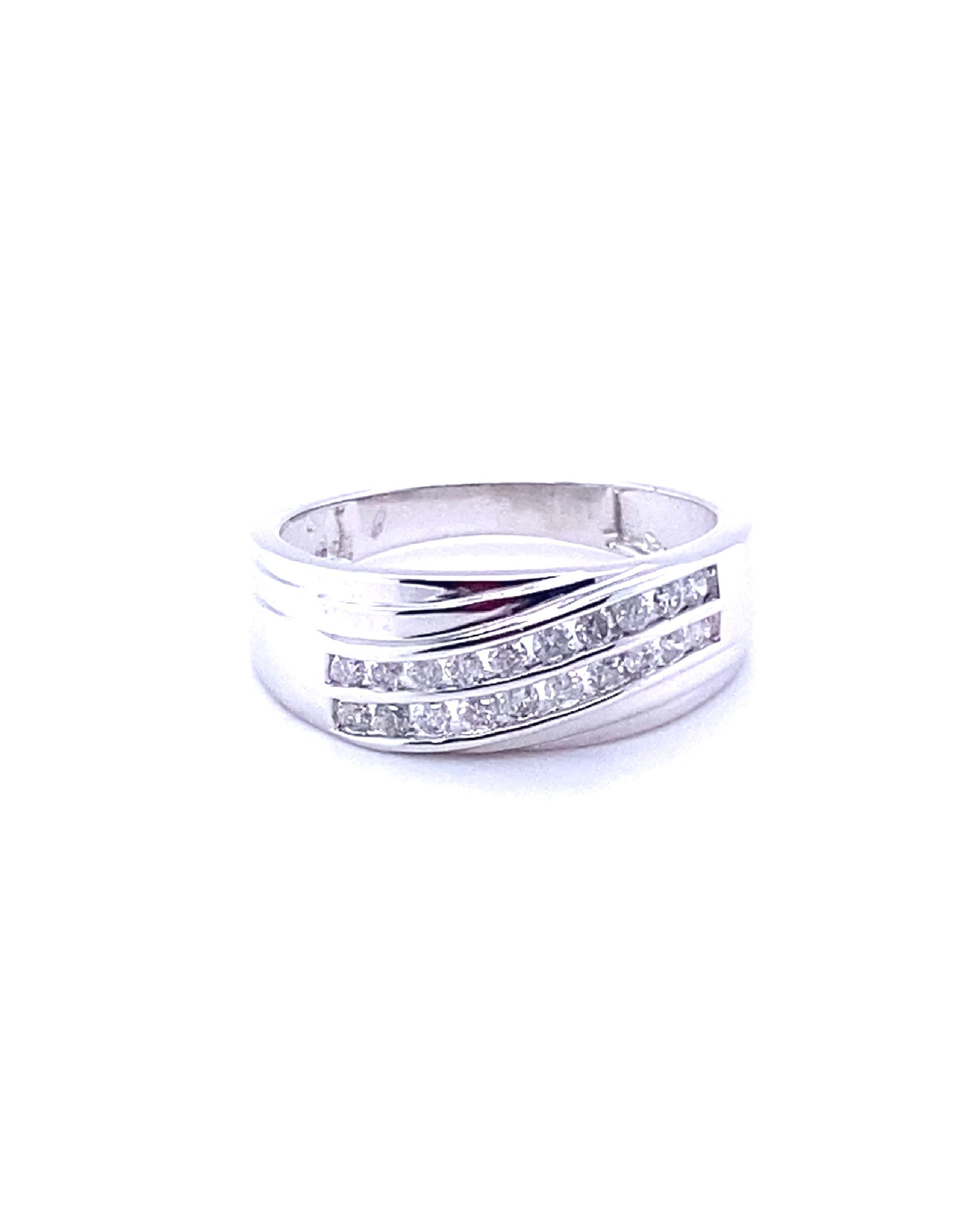 Diamonds Channel Setting 2 Rows Diamond Ring, 0.53 CT Rings