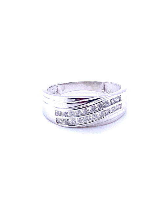 Diamonds Channel Setting 2 Rows Diamond Ring, 0.53 CT Rings