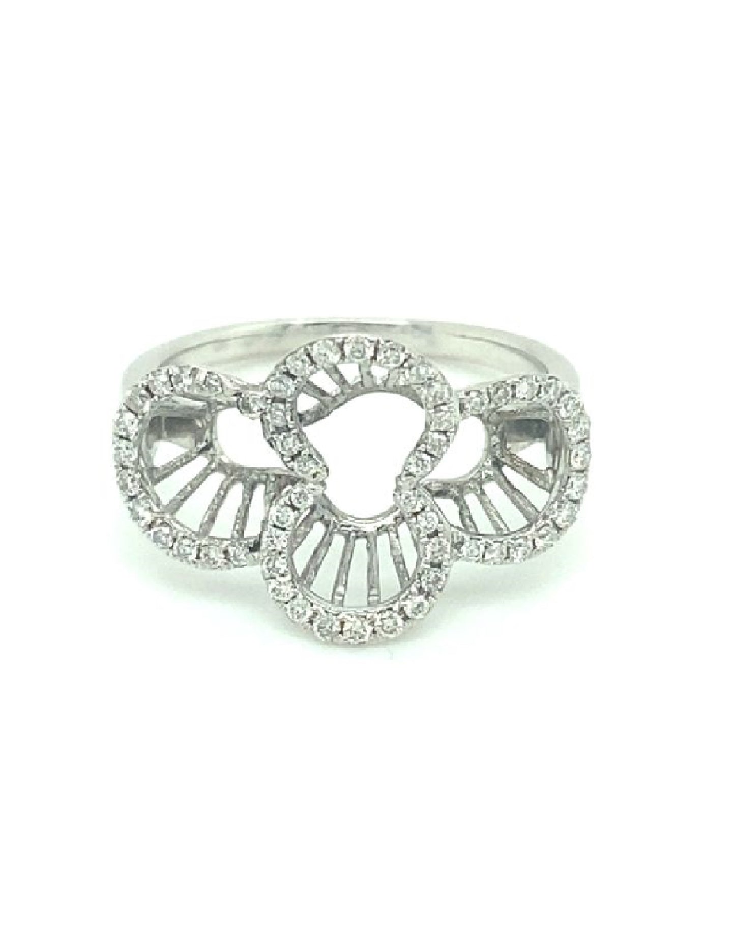 Diamonds 14 Kt Curves Encrusted Diamond Ring Rings