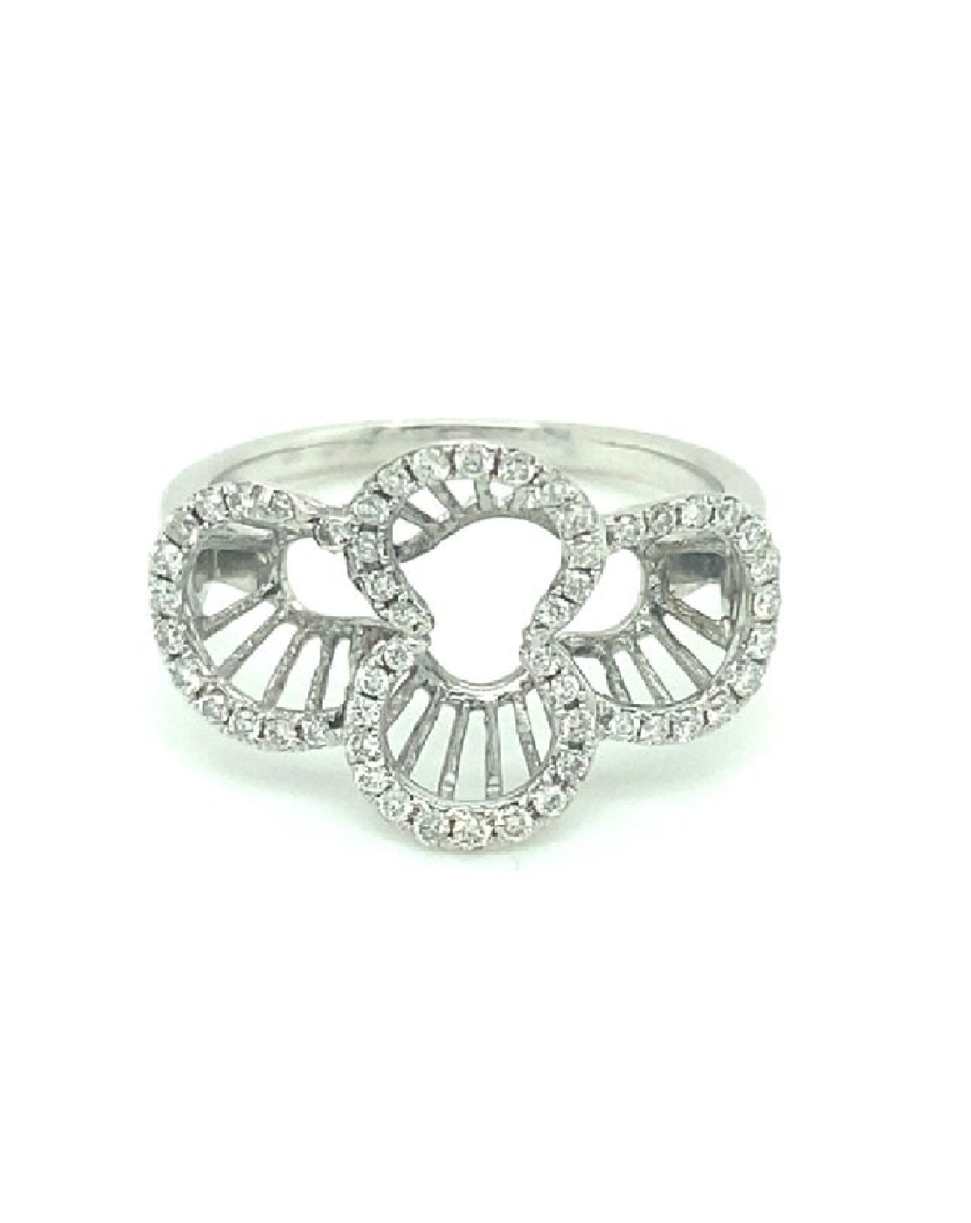 Diamonds 14 Kt Curves Encrusted Diamond Ring Rings