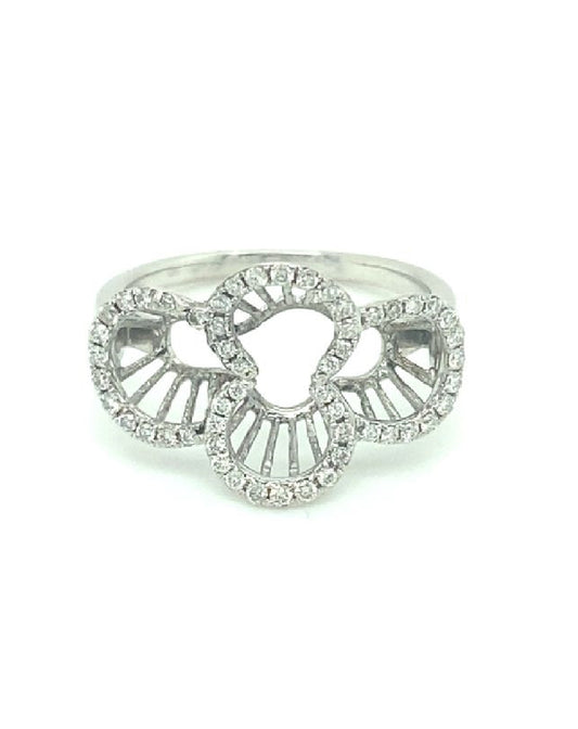 Diamonds 14 Kt Curves Encrusted Diamond Ring Rings