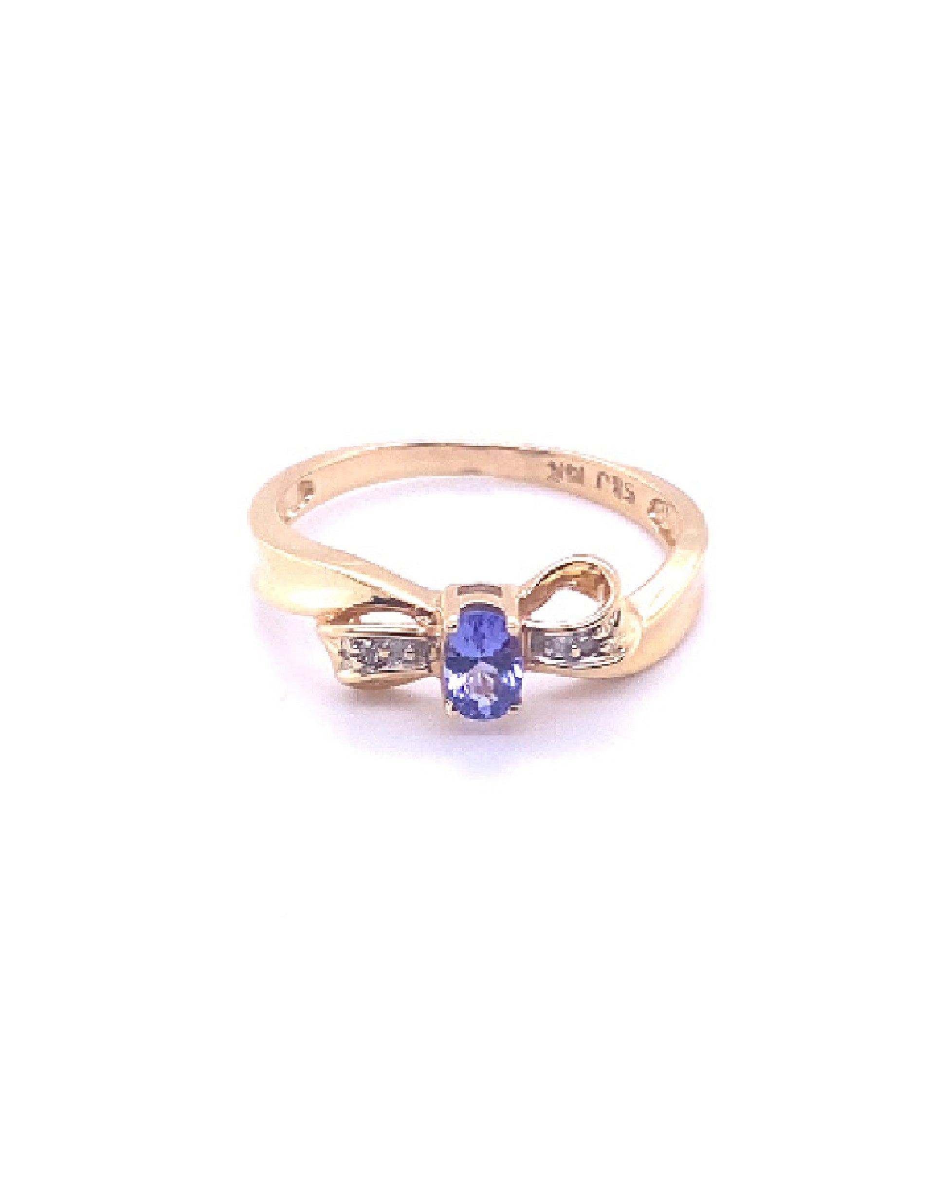 Diamonds Round Amethyst Cut Semi-Precious Bow Diamond Ring Rings