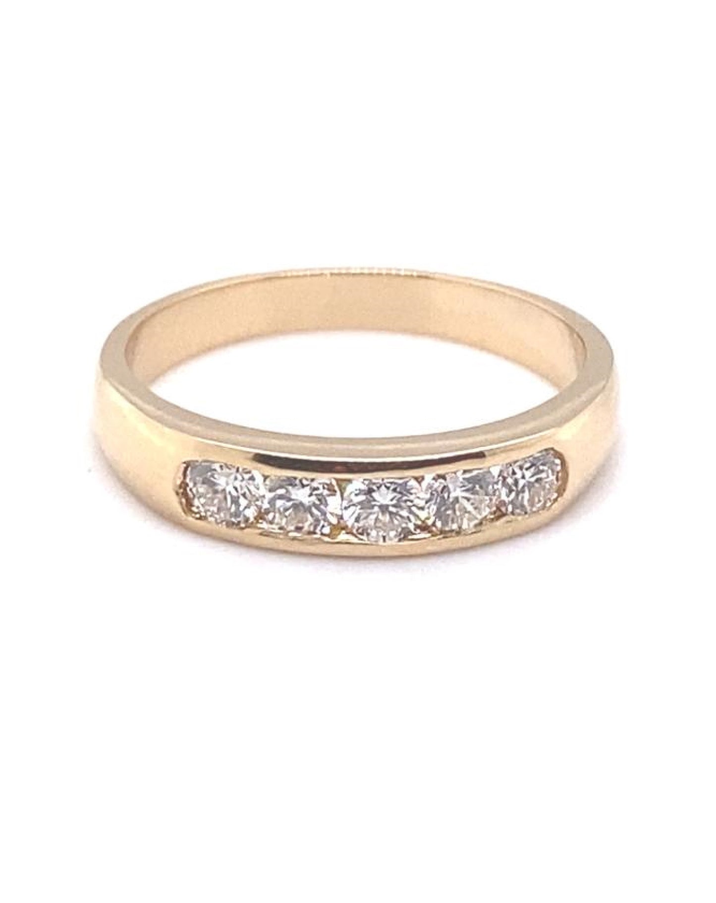 Diamonds 18 Kt Channel Setting 5 Diamond Ring Rings