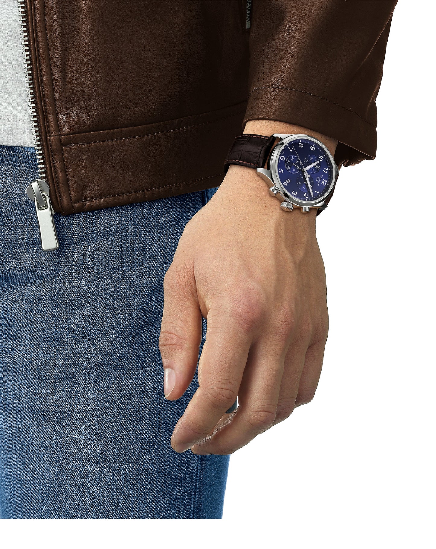 Tissot T116.617.16.047.00 TISSOT Chrono XL BROWN Strap Blue Dial Watch