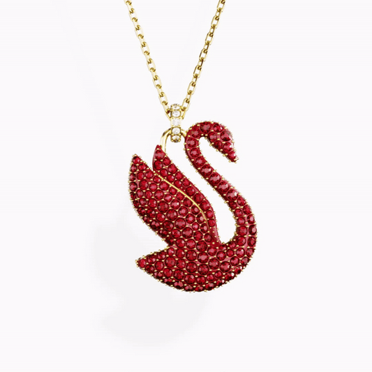 Swarovski 5647553 Swarovski Iconic SWAN Necklace, Yellow Gold Tone Necklaces