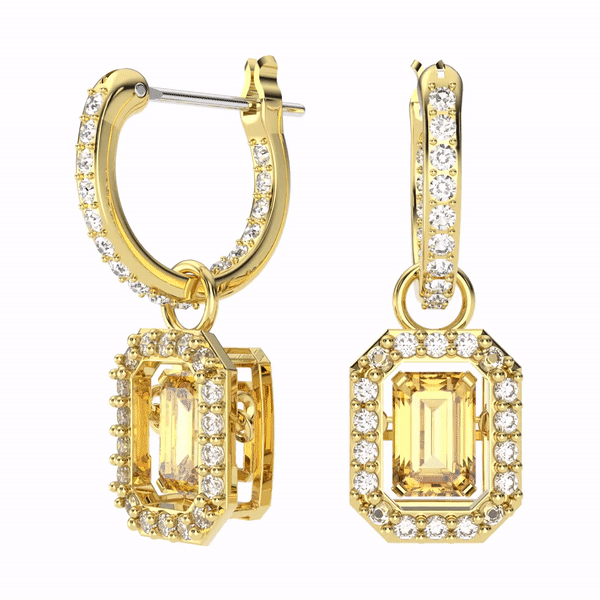 Swarovski 5641169 Swarovski Millenia Octagonal CUT,Yellow Tone Drop Earrings Earrings
