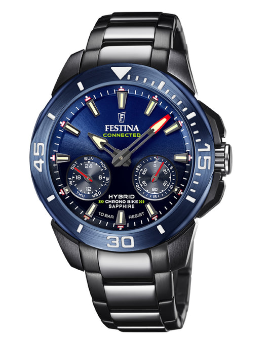 Festina F20647/1 Connected Festina Chrono Bike Black Strap Blue Dial Watch