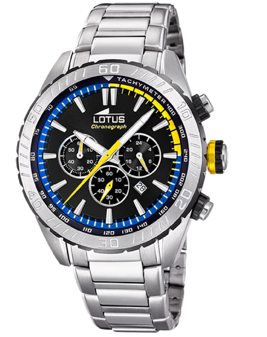 Lotus 18678/6 Lotus Chronograph Black Dial Silver Case 45mm Watch