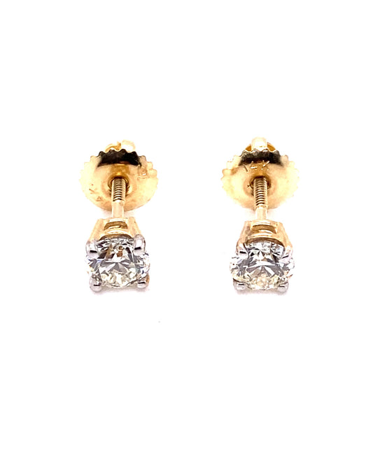 Diamonds Gold Earrings with Diamond Stud Setting, 0.75 CT Earrings