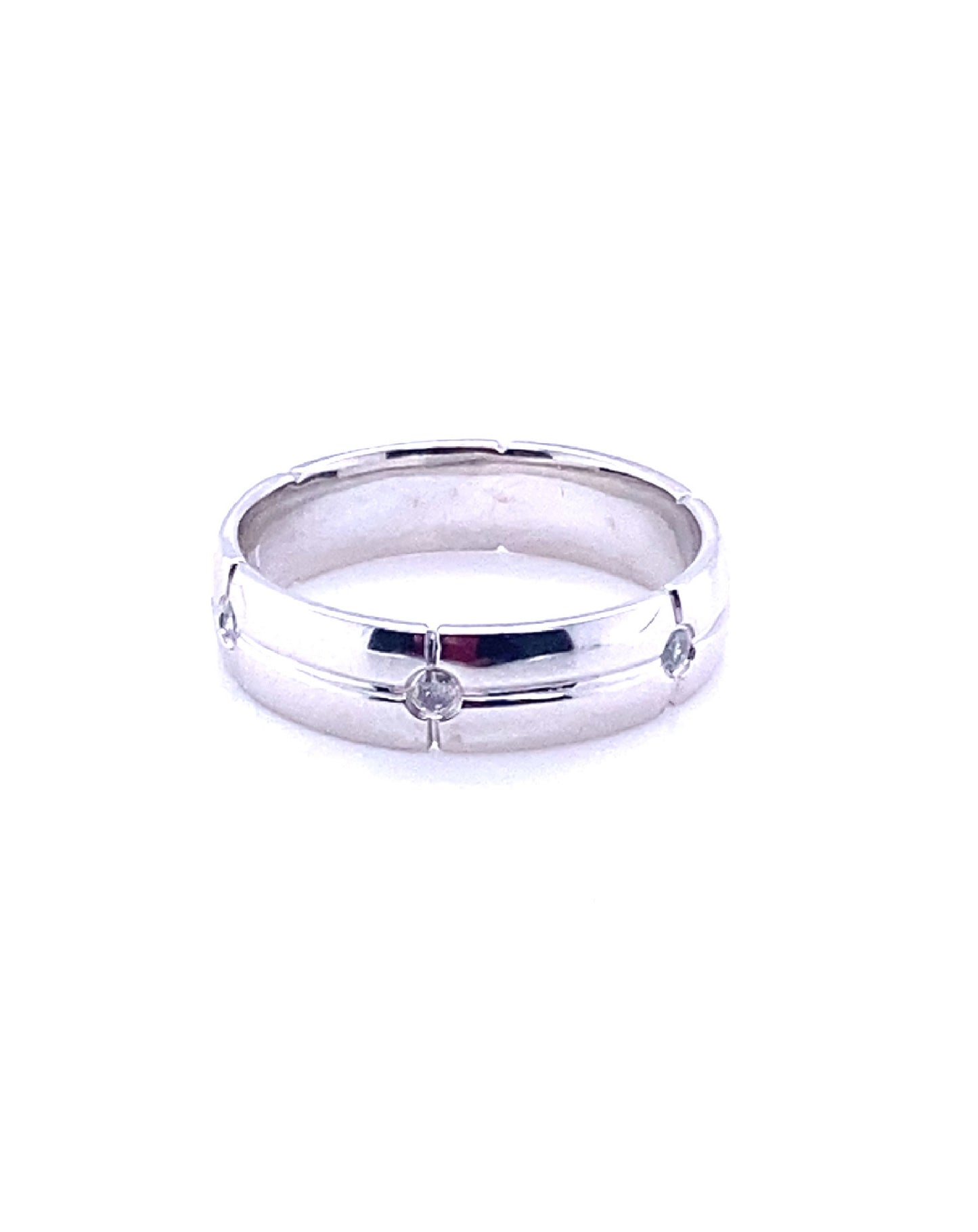 Diamonds White Gold 3 Solitaire Diamond Band, 0.12 Ct Rings