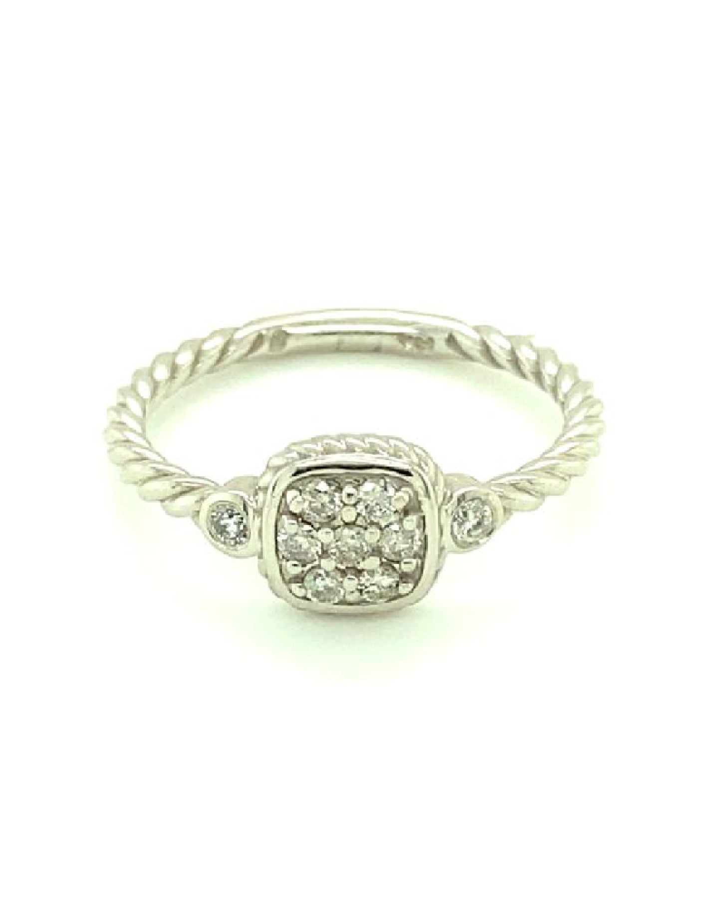 Diamonds 14 Kt White Square Diamond Ring Rings