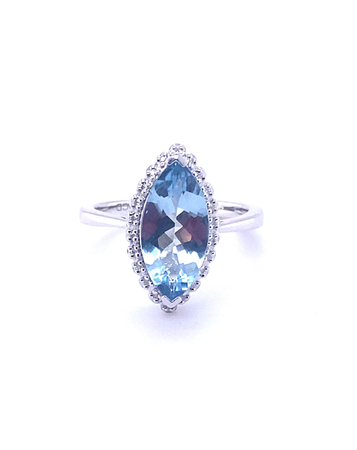 Diamonds White Gold Aquamarine Marquise cut Diamond Ring Rings