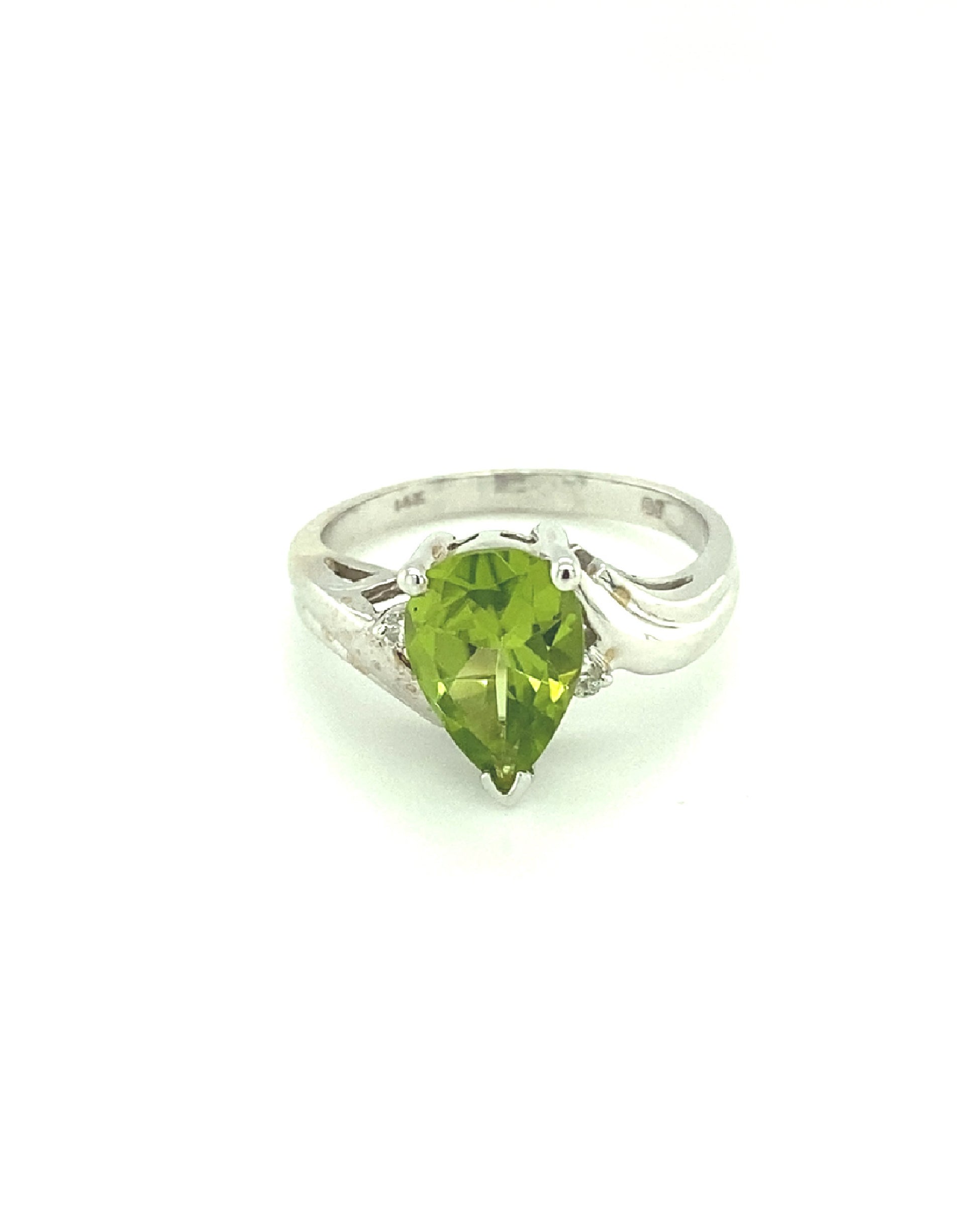 Diamonds Peridot Pear Cut Diamond Ring Rings