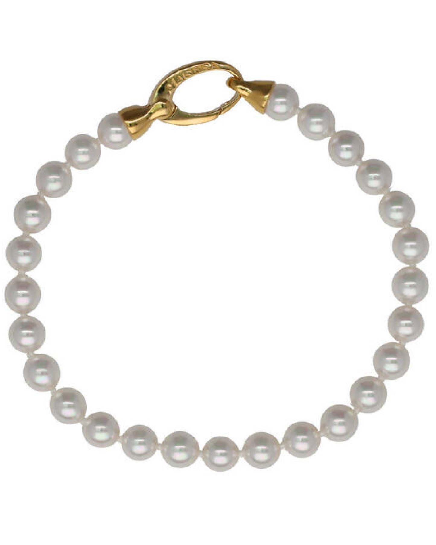 09852.01.1.B19.021.1 Bracelet White Pearl Lyra Gold Plated