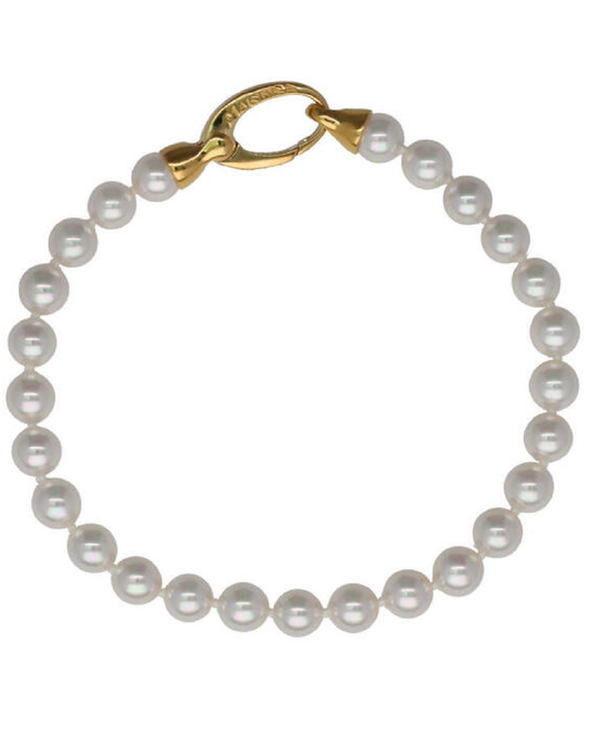 09852.01.1.B19.021.1 Bracelet White Pearl Lyra Gold Plated