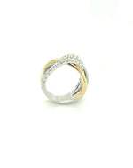 Diamonds Criss - Cross X Two-Tone Gold Diamond Ring, 1.29 CT Rings