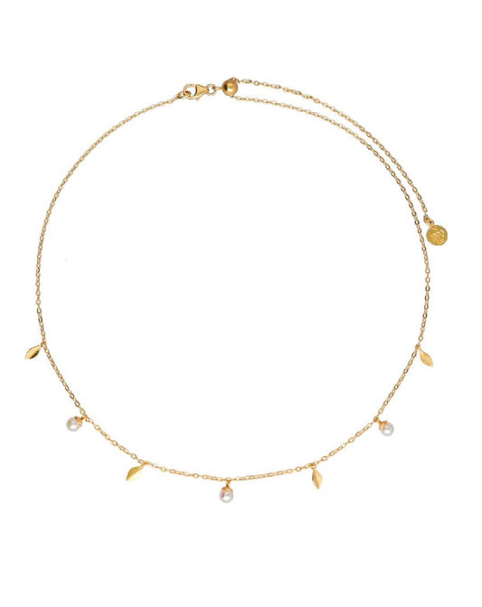 Majorica 16581.01.1.N45.000.1 Majorica Yellow Gold Tone Auva Pearl Necklace Necklaces