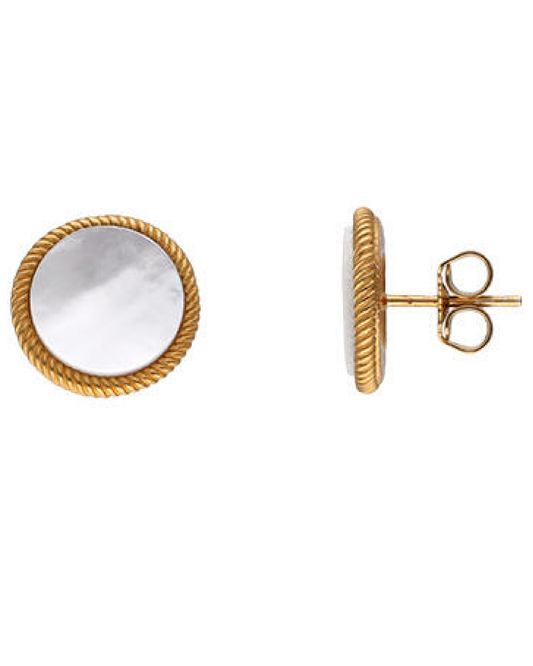 17785.00.1.E00.906.1 Pincho Earings in Golden Silver with Nacre