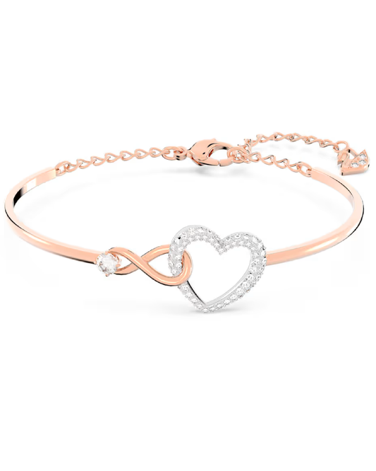 5518869 Swarovski Infinity Bangle Rose and White Gold Tone Plated